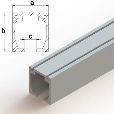 C-Laufschienenprofil aus Aluminium (Basis-Ausführung)