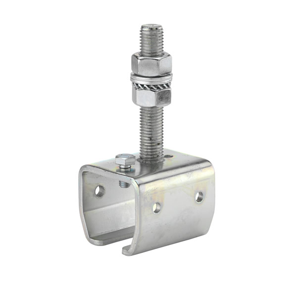 C-Schiene: Laufschienenhalter mit Gewindeelement zur Höhenverstellung, Stahl verzinkt C-Schiene: Laufschienenhalter mit Gewindeelement zur Höhenverstellung, Stahl verzinkt