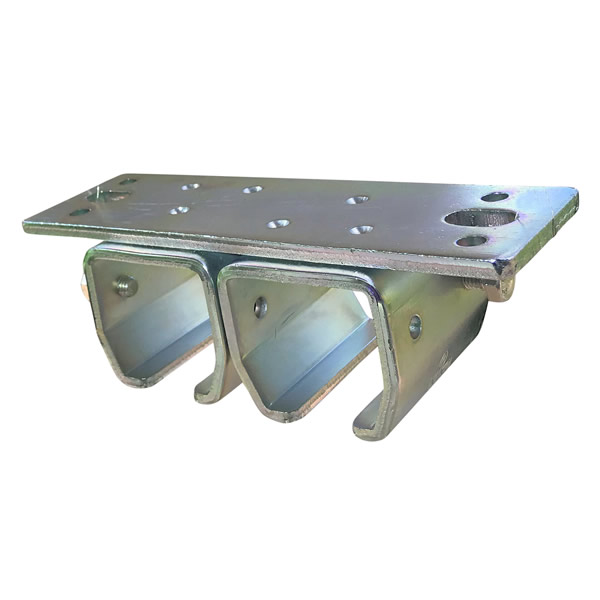 Doppelter Laufschienenhalter für die Deckenbefestigung, Stahl verzinkt Doppelter Laufschienenhalter für die Deckenbefestigung, Stahl verzinkt